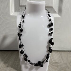 Elegant Black Beaded Necklace